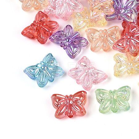 Transparent Acrylic Butterfly Beads TACR-T031-03M-1
