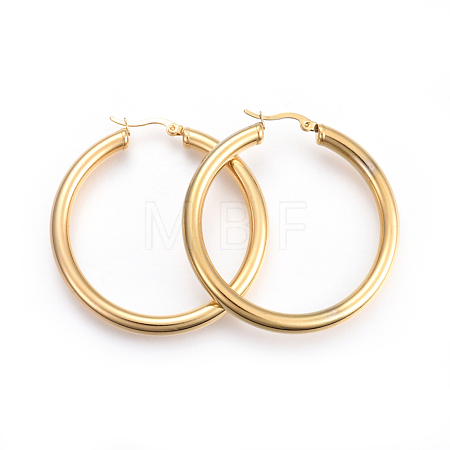 201 Stainless Steel Big Hoop Earrings EJEW-A052-19F-G-1