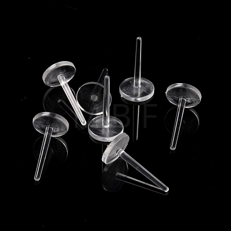 Plastic Flat Round Stud Earring Findings KY-P007-N01-1