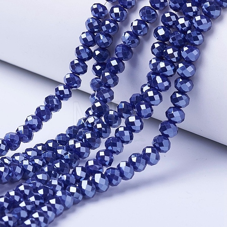 Electroplate Glass Beads Strands EGLA-A034-P6mm-A11-1