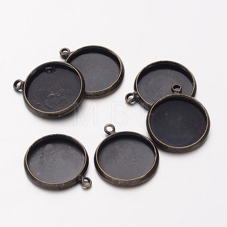Brass Pendant Cabochon Settings X-KK-B534-D-AB-NF-1