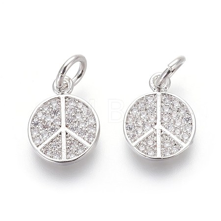 Brass Micro Pave Cubic Zirconia Charms ZIRC-J021-02P-RS-1