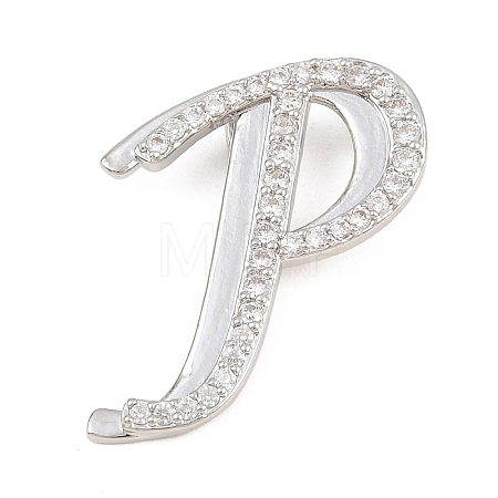 Brass Micro Pave Clear Cubic Zirconia Pendants CU-CBA8481-01P-P-1
