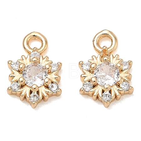 Brass Micro Pave Clear Cubic Zirconia Charms CU-CBAB0CF-23G-1
