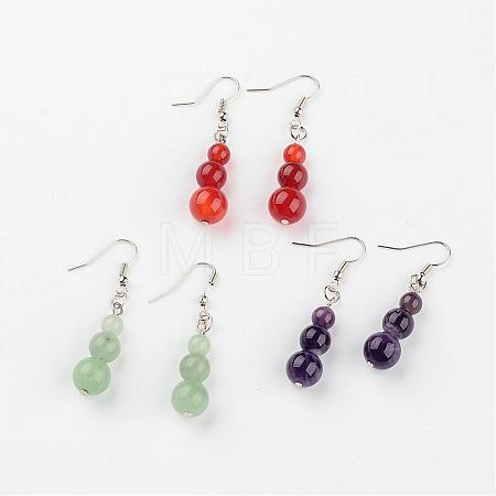 Natural Gemstone Dangle Earrings EJEW-JE02057-1