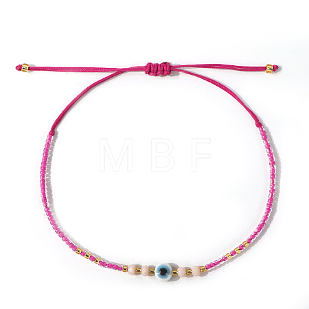 Glass Seed Beads & Resin Braided Bead Bracelets LS-TK7632-7-1