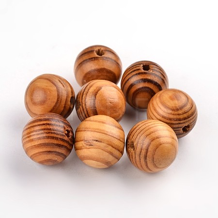Round Natural Wood Beads WOOD-Q009-25mm-LF-1