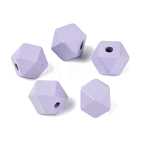 Spray Painted Wood European Beads WOOD-F017-07B-1