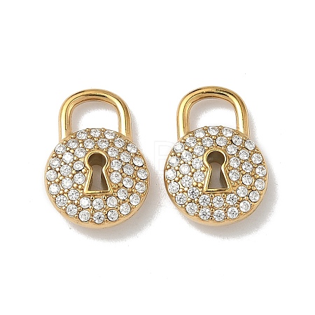 304 Stainless Steel Micro Pave Clear Cubic Zirconia Pendants STAS-K295-48C-G-1