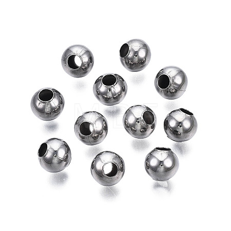 Round 304 Stainless Steel Beads STAS-TAC0004-8mm-P-1
