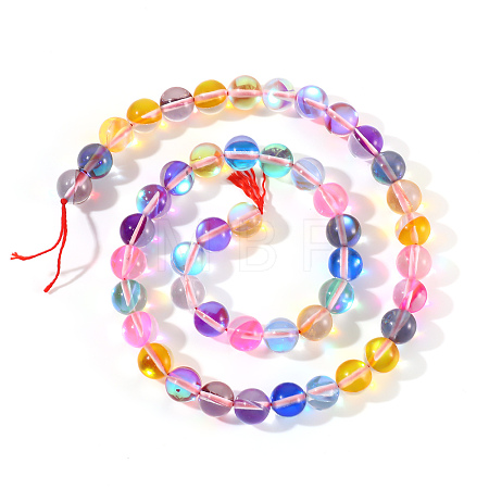 Synthetic Moonstone Beads Strands G-S283-10mm-M2-1