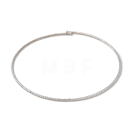 Rack Plating Brass Cubic Zirconia Elasticity Necklaces NJEW-S425-02P-1