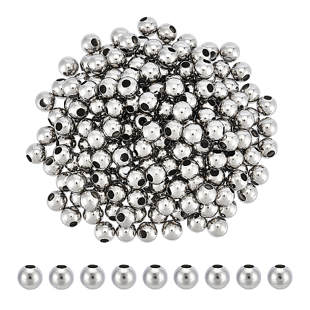 200Pcs 304 Stainless Steel Round Seamed Beads FIND-UN0016-49-1