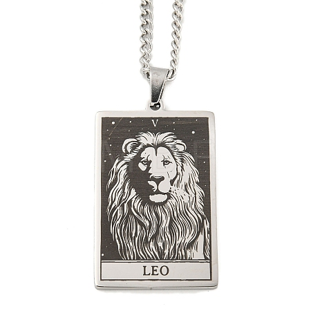 Non-Tarnish 304 Stainless Steel Tarot Pendant Necklaces NJEW-A026-01P-05-1