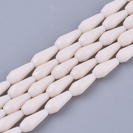 Opaque Solid Color Glass Beads Strands GLAA-T009-001F-1