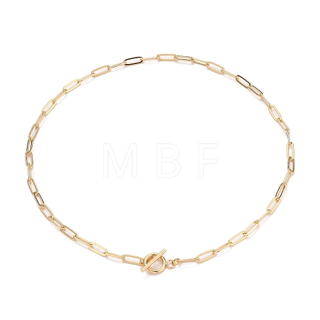 Brass Paperclip Chain Necklaces NJEW-JN03194-1