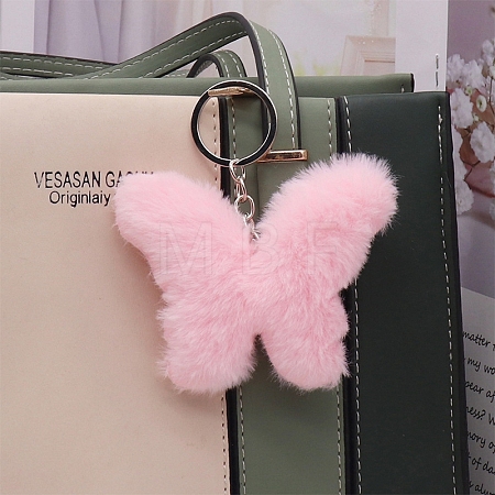 Imitation Rabbit Fur Keychain PW-WGED029-02-1