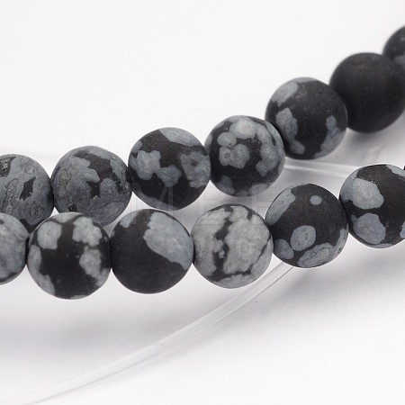 Natural Snowflake Obsidian Gemstone Beads G-J338-03-4mm-1
