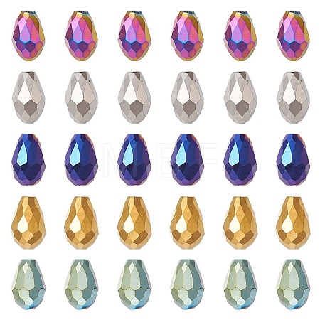 100Pcs 5 Colors Electroplate Glass Bead Strands EGLA-YW0001-62-1