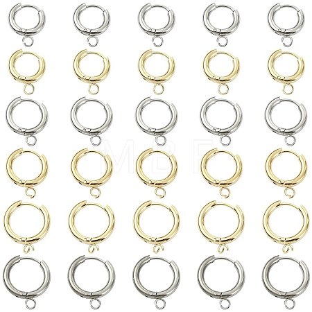 16Pcs 201 Stainless Steel Huggie Hoop Earring Findings STAS-FS0002-27B-1