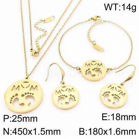 Mother's Day 304 Stainless Steel Jewelry Sets WGD8F21-01-1
