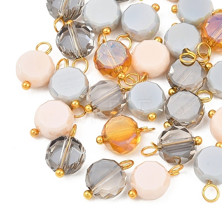 30Pcs Electroplate Glass Pendants PALLOY-YW00145-03-1
