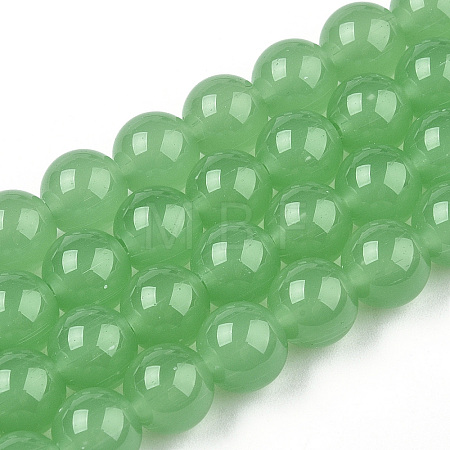 Imitation Jade Glass Beads Strands GLAA-T032-J6mm-02-1