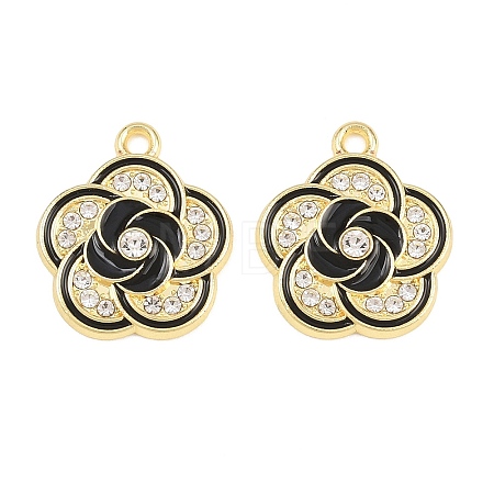 Alloy Black Enamel Pendants FIND-C095-09G-1