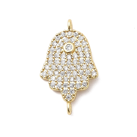 Religion Brass Micro Pave Cubic Zirconia Connector Charms KK-H529-01A-G02-1