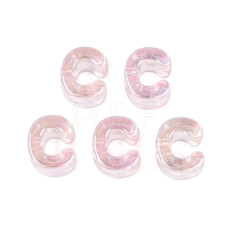 UV Plating Transparent Acrylic European Beads OACR-M027-02C-01-1