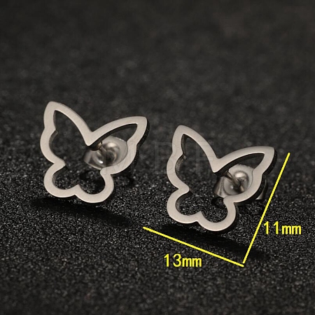 Tarnish Resistant 304 Stainless Steel Stud Earrings with 316 Surgical Stainless Steel Pins PW-WG57925-06-1