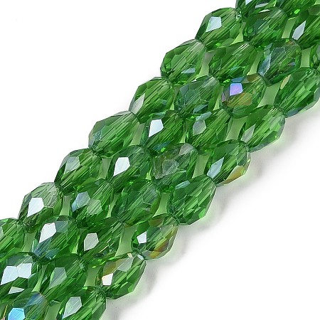 Transparent Electroplate Glass Beads Strands EGLA-N013-T6mm-B14-1