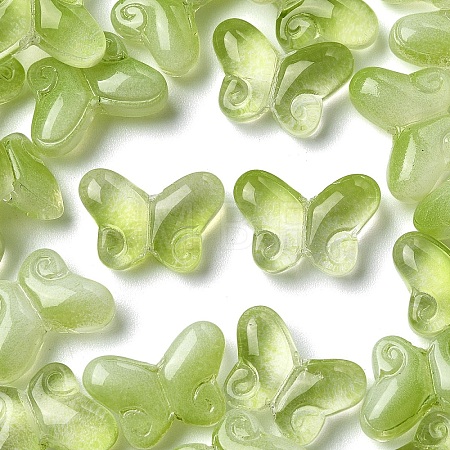 50Pcs Transparent Spray Painted Glass Beads GLAA-YW0004-97F-1