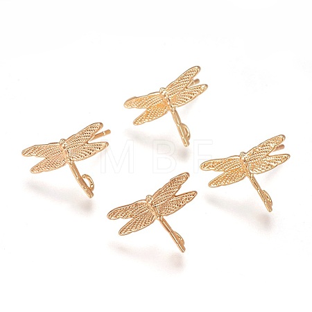 Brass Stud Earring Findings X-KK-Q735-142G-1
