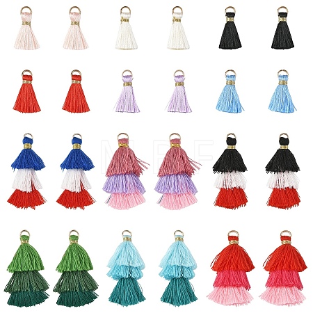 24Pcs 12 Styles Polycotton(Polyester Cotton) Tassel Pendant Decorations FIND-YW0012-77-1