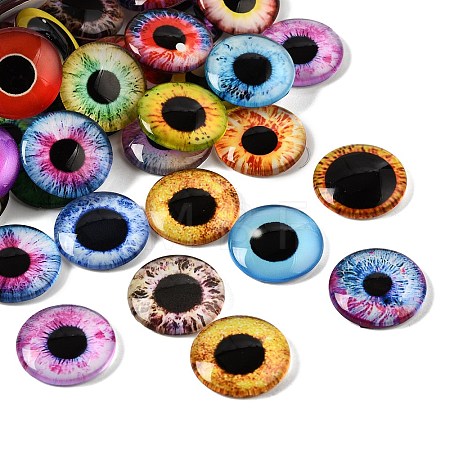 Printed Transparent Glass Cabochons GL-CBAA22A-08-1