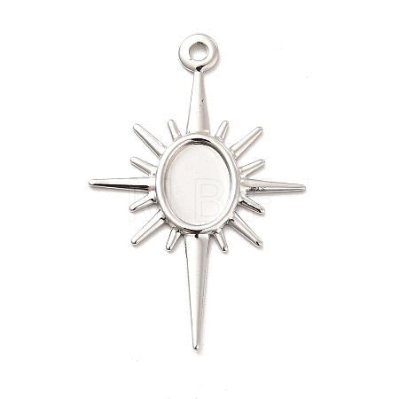 Rack Plating Brass Pendant Cabochon Settings KK-E067-29P-1