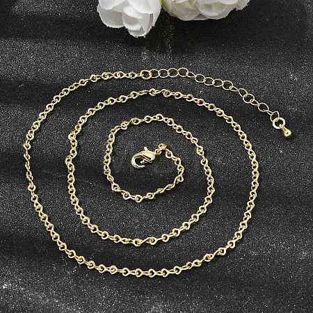 2.5MM Brass Twisted Infinity Link Chain Necklaces for Women NJEW-F366-07B-G-1