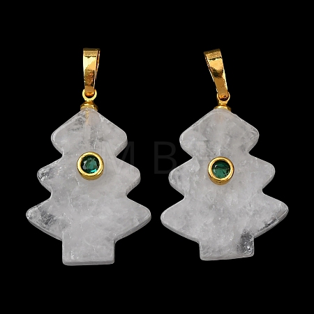 Natural Quartz Crystal Pendants G-P628-04G-05-1