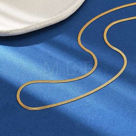 Ion Plating(IP) 304 Stainless Steel Flat Snake Chains Necklaces for Women Men NJEW-U019-02G-1