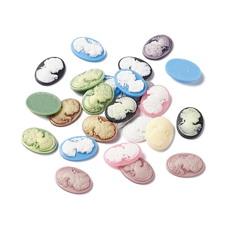 Cameos Opaque Resin Cabochons RESI-C016-01B-1