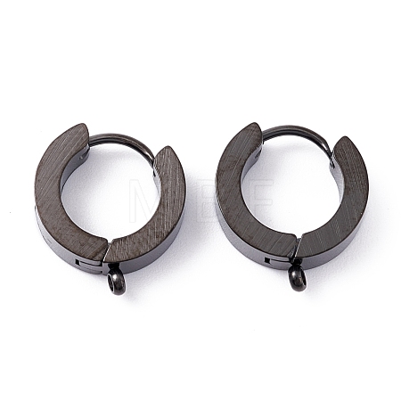 304 Stainless Steel Huggie Hoop Earrings Findings Ion Plating(IP) STAS-I167-01B-EB-1