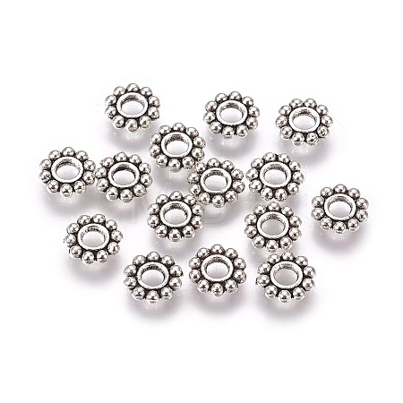 Tibetan Style Alloy Daisy Spacer Beads PALLOY-TAC0002-01AS-1