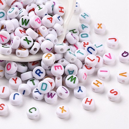 Opaque White Acrylic Beads MACR-N012-01-1