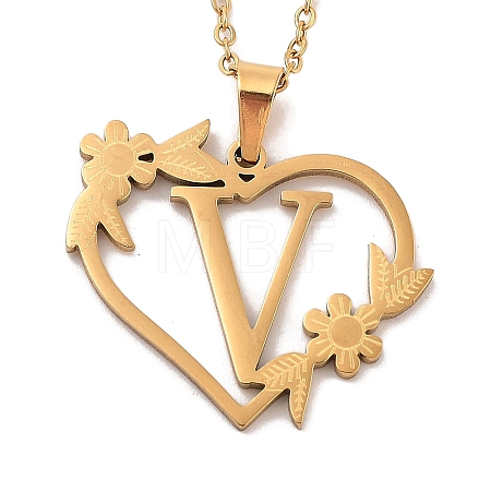 PVD Vacuum Plating 201 Stainless Steel Pendant Necklaces NJEW-R267-02V-G-1