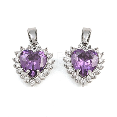 Brass Micro Pave Cubic Zirconia Charms CU-CBAA6E8-07P-03-1