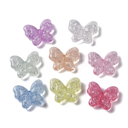 Crackle Transparent Acrylic Beads OACR-G033-05C-1