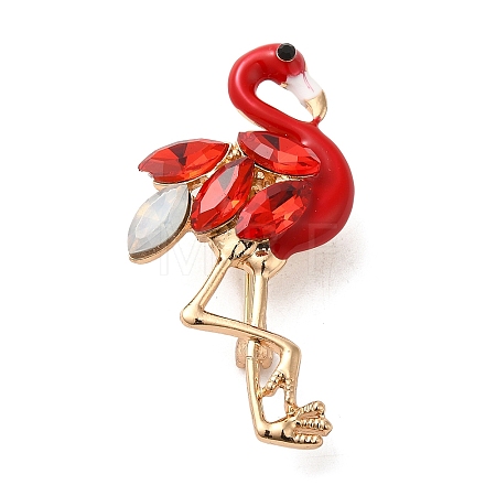 Alloy Crystal & Light Siam Rhinestone Brooch JEWB-R025-04B-1