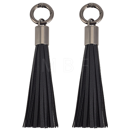 2Pcs Imitation Leather Tassel Pendant Decorations AJEW-CL0005-10C-1