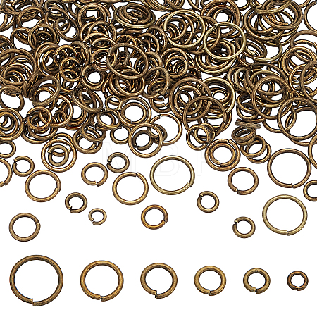 300Pcs 6 Styles Brass Open Jump Rings KK-LP0001-37-1